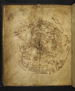 Harley 647 f.21v Kuzey ve Güney Yarımküre diyagramı, Marcus Tullius Cicero (parşömen) tarafından 