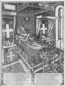 Henri IV (1553-1610) ölüm döşeğinde, 1610 by French School