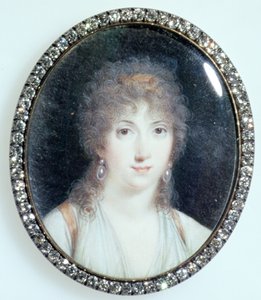 Henriette Lucy Dillon (1770-1853) Marquise de la Tour du Pin Gouvernet, c.1802 (fildişi üzerine wc) by French School