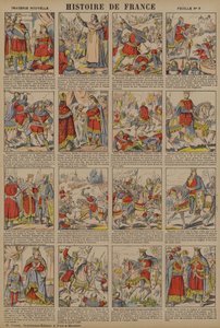 I. Philip döneminden IX. Louis dönemine kadar Fransa tarihi (renkli taş baskı) by French School