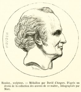 Houdon, heykel (gravür) by French School