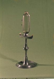 Saatlik lamba, 1677 (kalay ve cam) by French School