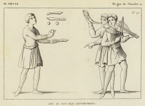 IX Yüzyıl, II. Charles Saltanatı, Enstrümanların Sesi Oyunu (gravür) by French School