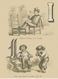I J: Son moda aslan Isidore/John ağlıyor ve John gülüyor by French School