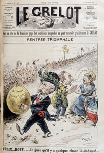Yemin ederim orada bir şey var. Fransız cumhurbaşkanı Felix Faure (1841-1899) Rus kredisinin balonunu taşıyor. Arkada Lorraine