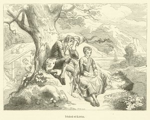 Ichabod et Katrina (gravür) by French School