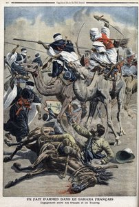 İngilizce Sahra: Fransız birliği ile touaregler arasındaki kavga, “Le Petit Journal” gazetesinden bir çizim 17 Mart by French School