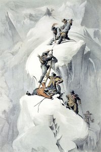 Chamonix vadisindeki Grands Mulets#39;e ulaşmadan önceki olay by French School