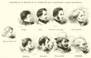 Ahlak veya Ahlaksızlığın Fizyonomiye Etkisi (gravür) by French School