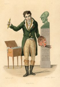 Jacques-Louis David (renkli gravür) by French School