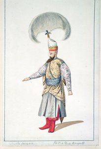 Yeniçeri Subayı, Osmanlı dönemi, 18. yüzyılın üçüncü çeyreği (kağıt üzerinde wc) by French School