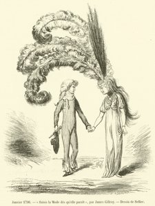 Ocak 1796, Modayı göründüğü anda yakalayın (gravür) by French School