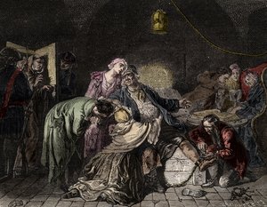 Jean Calas, Kalvinist tüccar cinayetle suçlandı by French School