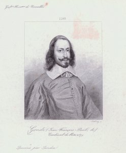 Jean Francois Paul de Gondi, Kardinal de Retz, Fronde iç savaşında Fransız din adamı ve ajitatör (gravür) by French School