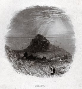 Jersey Adası. (gravür, yaklaşık 1850) by French School