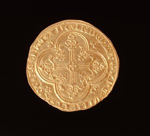 John II The Good (1319-64) Fransa Kralı, Franc a Cheval, 1350-64 (ters) (altın) (ön yüz için bkz. 168067)