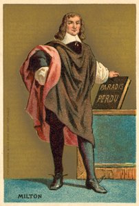 John Milton, İngiliz şair (chromolitho) by French School