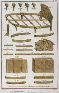 Marangoz, bir kanepe, Denis Diderot (1713-84) tarafından yazılan Encyclopedie des Sciences et Metiers