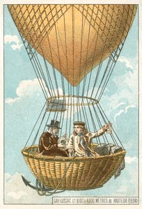 Joseph Louis Gay-Lussac ve Jean-Baptiste Biot, 4000 metre yükseklikte bir balonun içinde by French School