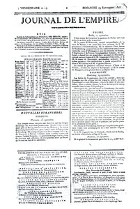 Journal de lEmpire, 29 Eylül 1805 (baskı)