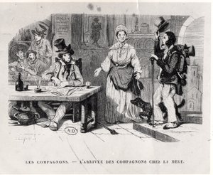 Bir pansiyona gelen yolcu, c. 1850 by French School