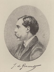 Jules de Goncourt, Fransız romancı (gravür) by French School
