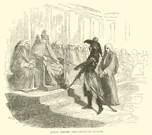 Venedik senatosunun önünde Junot (gravür) by French School