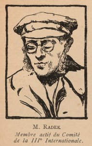 Karl Radek, Polonyalı Marksist devrimci ve Üçüncü Komünist Enternasyonal (Komintern) Sekreteri (lito) by French School