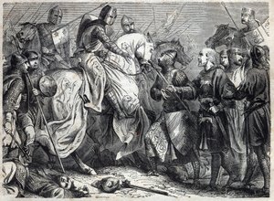 Kral Alfonso V the Magnanimous (v. 1396-1458), Aragon kralı, Napoli krallığını fethediyor. Maurice Lachatre