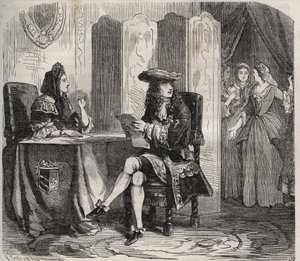 Kral Louis XIV (1638 -1715) ve karısı Maintenon Markizi (Francoise d