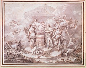 Kral Louis XVI Anayasa Kitabı Üzerine Yemin Ediyor by French School