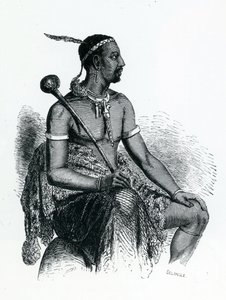 Kral Moshoeshoe I (c.1786-1870) 1833 (gravür) by French School