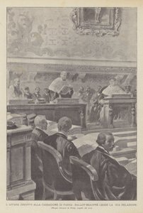 Paris Davasında Dreyfus Olayı, Ballot-Beaupre Raporunu Okuyor by French School