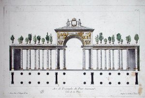 Arc de Triomphe du Pont Tournant (renkli taş) by French School