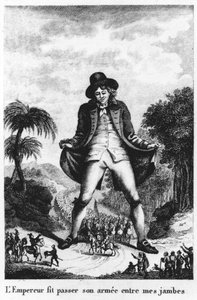 İmparator ordusunu bacaklarımın arasından geçirdi, Gullivers Travels