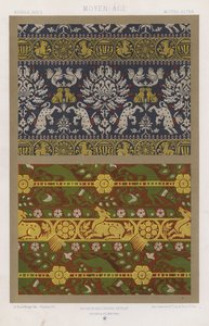 Kumaşların Süsü: Orta Çağ, Orta Çağ, Mittel-Alter (renkli taş) by French School