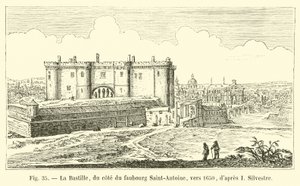 La Bastille, Faubourg Saint-Antoine tarafında, 1650 civarında, I Silvestre