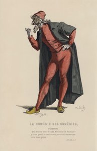 La Comedie Des Comedies, Pantalon (renkli gravür) by French School