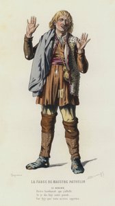 La Farce De Maistre Pathelin (renkli gravür) by French School