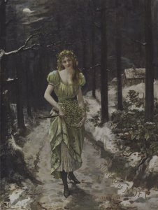 La Fee au Gui (Ökseotu Perisi) (renkli taş) by French School