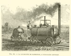 La Locomotive de Blenkinsop, bir Cremaillere Centrale (gravür) by French School
