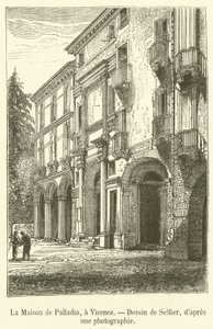 Palladio Evi, Vicenza'da (gravür) by French School
