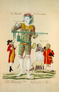 Aristokrat Roman, pub. 1789 (el renkli gravür) by French School
