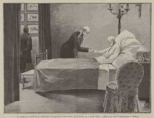 Kayzer Wilhelm ve Prens Bismark arasındaki son görüşme, 8 Mart 1888 (gravür) by French School