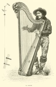 La harpe (gravür) by French School