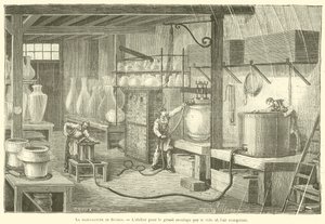 Sevres fabrikası, Büyük ölçekli vakum ve basınçlı hava kalıplama atölyesi (gravür) by French School