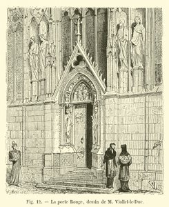 Kırmızı Kapı, M Viollet-le-Duc tarafından çizim by French School