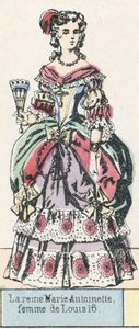 Kraliçe Marie-Antoinette, Louis 16'nın karısı (renkli gravür) by French School
