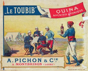 19. yüzyılın sonlarında le Toubib Aperitif ve Tonik Şarap için etiket by French School
