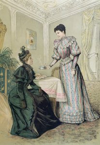 Bayanlar çay içiyor. c.1890 by French School